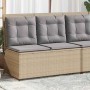 Sillón reclinable de jardín con cojines ratán sintético beige en Sofás de exterior | Comprar online en Foru.es