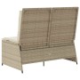Sillón reclinable de jardín con cojines ratán sintético beige en Sofás de exterior | Comprar online en Foru.es