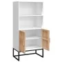 Aparador alto madera contrachapada blanco 60x35x125 cm de vidaXL, Taquillas y armarios de almacenamiento - Ref: Foro24-352133...