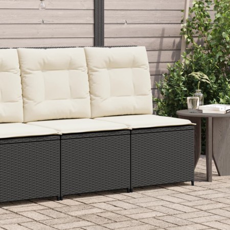 Sillón reclinable con cojines ratán sintético negro en Sofás de exterior | Comprar online en Foru.es