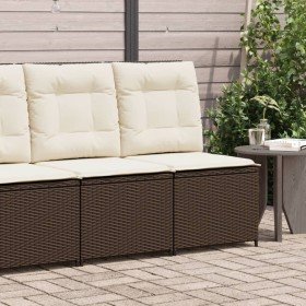 Sillón reclinable de jardín con cojines ratán sintético marrón en Sofás de exterior | Comprar online en Foru.es