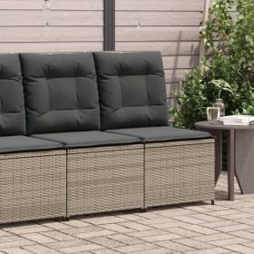 Sillón reclinable de jardín con cojines ratán sintético gris en Sofás de exterior | Comprar online en Foru.es