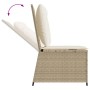 Sillón reclinable de jardín con cojines ratán sintético beige en Sofás de exterior | Comprar online en Foru.es
