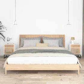 Mesitas de noche 2 uds hierro y madera blanco 40x30x55,5 cm de vidaXL, Mesitas de noche - Ref: Foro24-352092, Precio: 97,53 €...