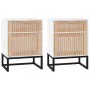 Mesitas de noche 2 uds hierro y madera blanco 40x30x55,5 cm de vidaXL, Mesitas de noche - Ref: Foro24-352092, Precio: 97,53 €...