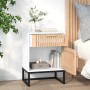 Mesitas de noche 2 uds hierro y madera blanco 40x30x55,5 cm de vidaXL, Mesitas de noche - Ref: Foro24-352092, Precio: 85,86 €...