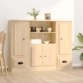 3-piece tall sideboard in Sonoma oak plywood by vidaXL, Sideboards - Ref: Foro24-3185314, Price: 210,70 €, Discount: %