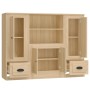 Aparador alto 3 piezas madera contrachapada roble Sonoma de vidaXL, Aparadores - Ref: Foro24-3185314, Precio: 213,13 €, Descu...