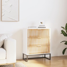 Aparador de madera contrachapada blanco 60x30x75 cm de vidaXL, Taquillas y armarios de almacenamiento - Ref: Foro24-352112, P...