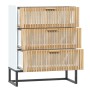 Aparador de madera contrachapada blanco 60x30x75 cm de vidaXL, Taquillas y armarios de almacenamiento - Ref: Foro24-352112, P...