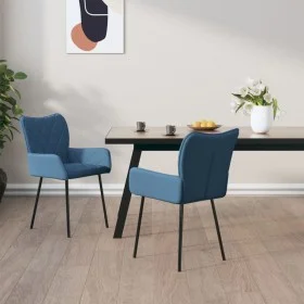 Sillas de comedor 2 unidades tela azul de vidaXL, Sillas de comedor - Ref: Foro24-344843, Precio: 104,64 €, Descuento: %