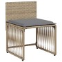 Set comedor de jardín 7 pzas con cojines ratán sintético beige en Conjuntos de jardín | Comprar online en Foru.es