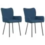 Sillas de comedor 2 unidades tela azul de vidaXL, Sillas de comedor - Ref: Foro24-344843, Precio: 104,64 €, Descuento: %