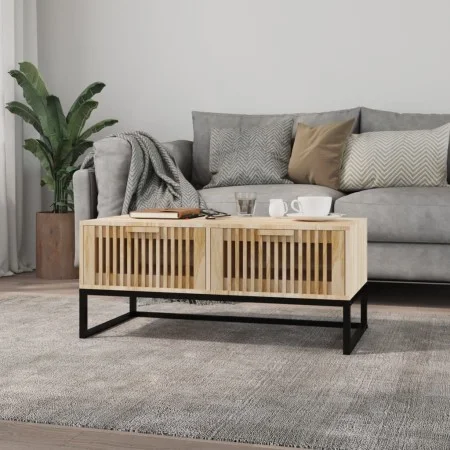 Mesa de centro hierro y madera contrachapada 80x40x35 cm de vidaXL, Mesas de centro - Ref: Foro24-352102, Precio: 94,89 €, De...