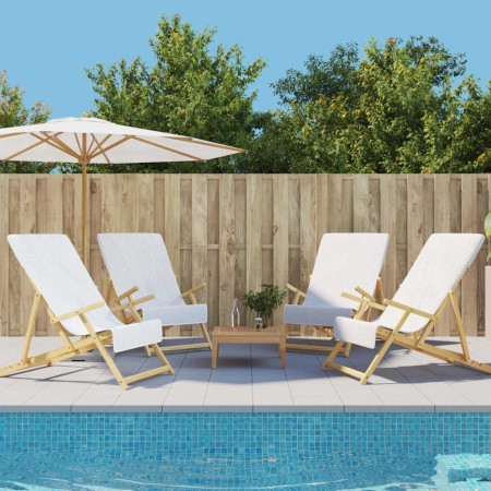 Toallas de playa 4 uds tela blanco 400 g/m² 60x135 cm de vidaXL, Toallas de playa - Ref: Foro24-3157050, Precio: 45,23 €, Des...