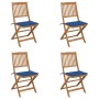 Sillas de jardín plegables 4 uds y cojines madera maciza acacia en Sillas de jardín | Comprar online en Foru.es