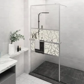 Mampara ducha con estante vidrio ESG y aluminio cromo 90x195 cm de vidaXL, Paredes y mamparas de ducha - Ref: Foro24-3185498,...