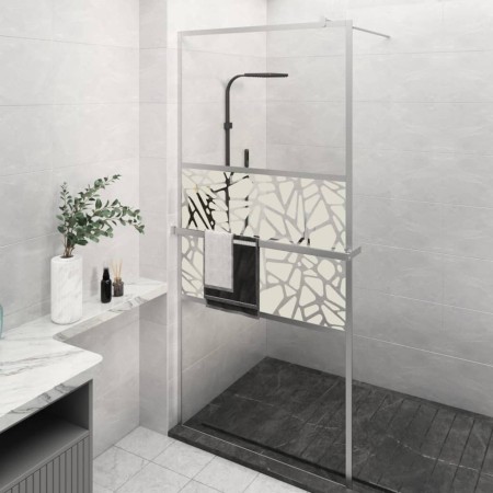 Mampara ducha con estante vidrio ESG y aluminio cromo 90x195 cm de vidaXL, Paredes y mamparas de ducha - Ref: Foro24-3185498,...