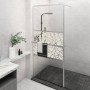 Mampara ducha con estante vidrio ESG y aluminio cromo 90x195 cm de vidaXL, Paredes y mamparas de ducha - Ref: Foro24-3185498,...