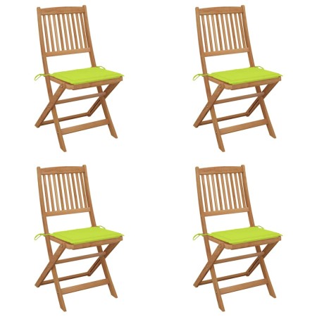 Sillas de jardín plegables 4 uds y cojines madera maciza acacia en Sillas de jardín | Comprar online en Foru.es