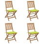 Sillas de jardín plegables 4 uds y cojines madera maciza acacia en Sillas de jardín | Comprar online en Foru.es