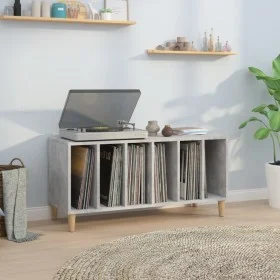 Mueble discos madera contrachapada gris hormigón 100x38x48 cm de vidaXL, Almacenamiento para CD y DVD - Ref: Foro24-831977, P...
