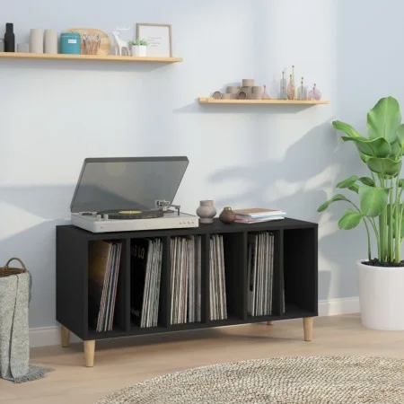Black plywood record cabinet 100x38x48 cm by vidaXL, CD and DVD storage - Ref: Foro24-831974, Price: 67,71 €, Discount: %