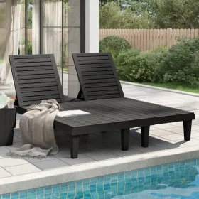 Tumbona doble de polipropileno negro 155x138x83 cm de vidaXL, Tumbonas - Ref: Foro24-364150, Precio: 336,30 €, Descuento: %