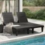 Black double polypropylene sun lounger 155x138x83 cm by vidaXL, Loungers - Ref: Foro24-364150, Price: 336,30 €, Discount: %