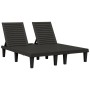 Tumbona doble de polipropileno negro 155x138x83 cm de vidaXL, Tumbonas - Ref: Foro24-364150, Precio: 342,28 €, Descuento: %