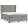 Cama box spring con colchón terciopelo gris claro 140x190 cm de vidaXL, Camas y somieres - Ref: Foro24-3129207, Precio: 557,4...