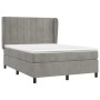 Cama box spring con colchón terciopelo gris claro 140x190 cm de vidaXL, Camas y somieres - Ref: Foro24-3129207, Precio: 557,4...