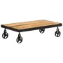 Mesa de centro con ruedas madera maciza de mango 100x55x26 cm en Mesas de centro | Comprar online en Foru.es