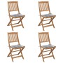 Sillas de jardín plegables 4 uds y cojines madera maciza acacia en Sillas de jardín | Comprar online en Foru.es