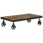Mesa de centro con ruedas madera maciza reciclada 100x55x26 cm en Mesas de centro | Comprar online en Foru.es