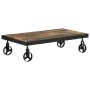 Mesa de centro con ruedas madera maciza reciclada 100x55x26 cm en Mesas de centro | Comprar online en Foru.es