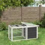 Conejera de madera maciza de pino gris 100,5x54x55 cm de vidaXL, Jaulas y habitáculos para animales pequeños - Ref: Foro24-17...