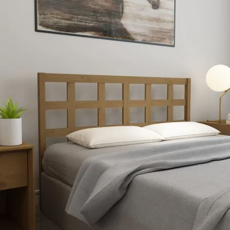 Honey brown solid pine wood bed headboard 156x4x100 cm by vidaXL, Headboards and footboards - Ref: Foro24-817898, Price: 47,8...