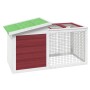 Conejera de madera maciza de pino mocha 100,5x54x55 cm de vidaXL, Jaulas y habitáculos para animales pequeños - Ref: Foro24-1...