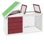 Conejera de madera maciza de pino mocha 100,5x54x55 cm de vidaXL, Jaulas y habitáculos para animales pequeños - Ref: Foro24-1...