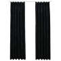 Cortinas opacas con ganchos 2 pzas terciopelo negro 140x225 cm de vidaXL, Cortinas y visillos - Ref: Foro24-134493, Precio: 5...