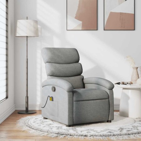 Sillón reclinable de masaje de tela gris claro en Sillones | Comprar online en Foru.es