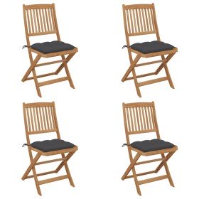 Sillas de jardín plegables 4 uds y cojines madera maciza acacia en Sillas de jardín | Comprar online en Foru.es