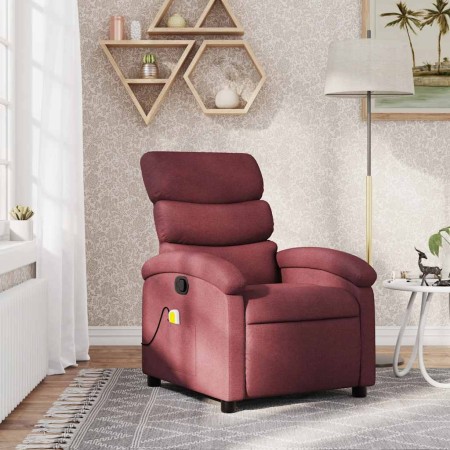 Sillón de masaje reclinable de tela color vino tinto en Sillones | Comprar online en Foru.es