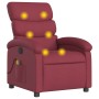 Sillón de masaje reclinable de tela color vino tinto en Sillones | Comprar online en Foru.es