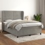 Cama box spring con colchón terciopelo gris claro 140x190 cm de vidaXL, Camas y somieres - Ref: Foro24-3129267, Precio: 538,4...