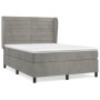 Cama box spring con colchón terciopelo gris claro 140x190 cm de vidaXL, Camas y somieres - Ref: Foro24-3129267, Precio: 538,4...