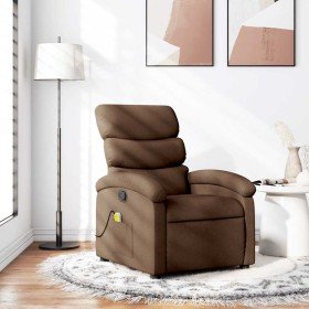 Sillón reclinable con masaje de tela marrón en Sillones | Comprar online en Foru.es