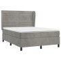 Cama box spring con colchón terciopelo gris claro 140x190 cm de vidaXL, Camas y somieres - Ref: Foro24-3129267, Precio: 538,4...