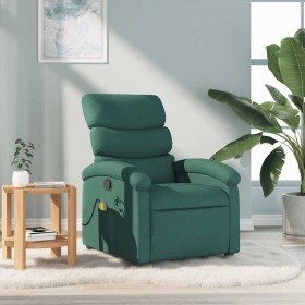 Sillón de masaje reclinable de tela verde oscuro en Sillones | Comprar online en Foru.es